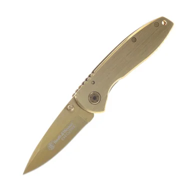 Smith & Wesson Brushed Gold Executive Framelock Folding Knife SWCK110GL