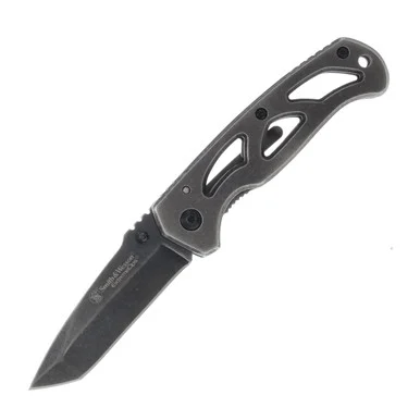 Smith and Wesson Extreme OPS Folding Knife Black Stonewash 2.75in Tanto Blade SWCK404