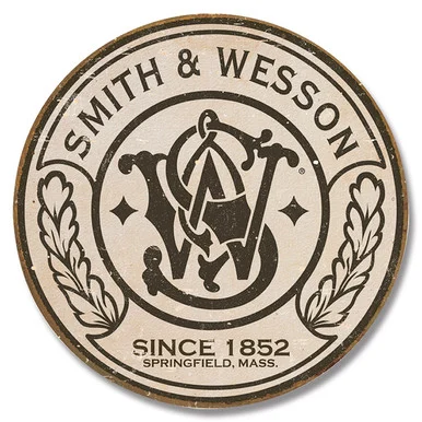 Smith & Wesson - Logo Round Tin Sign SG1608