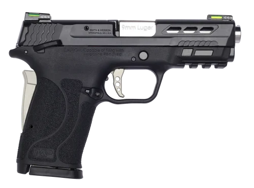 Smith & Wesson M&P Performance Center Shield EZ Micro-Compact Frame 9mm, 3.80" Ported Barrel, Black Armornite Serrated Slide, Picatinny Rail, Manual Thumb Safety, 8 rd