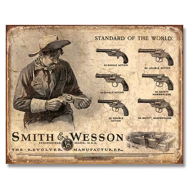 Smith & Wesson Revolver Manufacturer Tin Sign SG1743