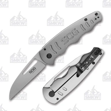 SOG Escape FL Folding Knife 3 Inch Plain Satin Sheepsfoot SOG1452