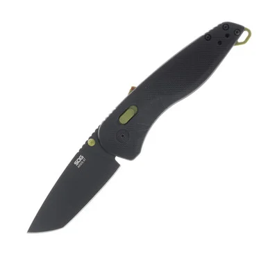 SOG Knives Aegis AT Black and Moss Folding Knife 3.13in Plain Tanto Blade SOG11410941