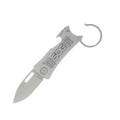 SOG Knives KeyTron Folding Knife 1.8in Grey Plain Clip Point Blade SOGKT1001CP