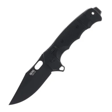 SOG Knives SEAL XR Folding Knife 3.9in Black Plain Clip Point Blade SOG12210257