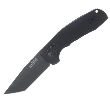 SOG Knives TAC AU Automatic Knife Black 3.43in Plain Tanto Blade AUSOG15380357