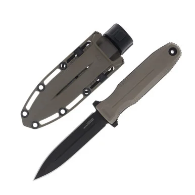 SOG Pentagon FX FDE 4.77 Inch Plain Black TiNi Spear Point 17610257