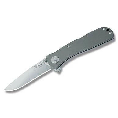 SOG Twitch II Folding Knife Gray 2.65in Plain Satin Drop Point SOGT8