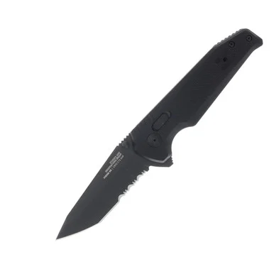 SOG Vision XR Folding Knife 3.36in Partially Serrated Black TiNi Tanto 12570257