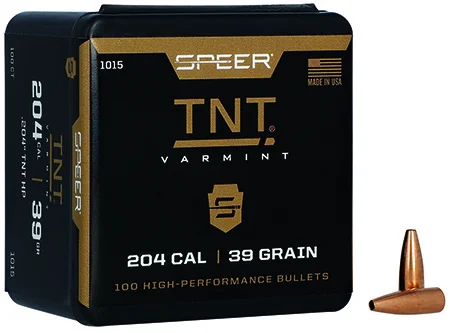 Speer 1015 TNT204 Cal .204 39 gr TNT Hollow Point 100 Per Box/ 5 Case