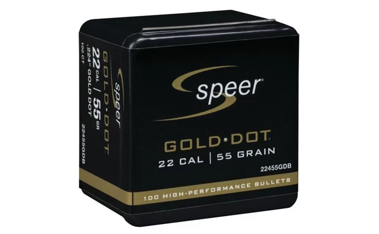 Speer 22 Caliber (0.224″) 55 Gr. Gold Dot Soft Point (100)