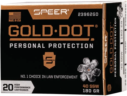 Speer 23962GD Gold Dot Personal Protection Hollow Point HP 180 Grain .40 S&W