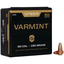 Speer 30 Caliber (0.308″) 130 Gr. Varmint Hollow Point (100)