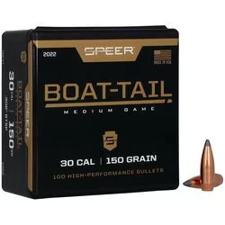 Speer 30 Caliber (0.308″) 150 Gr. Boat Tail Soft Point (100)
