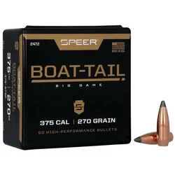 Speer 375 Caliber (0.375″) 270 Gr. Boat Tail Soft Point (50)