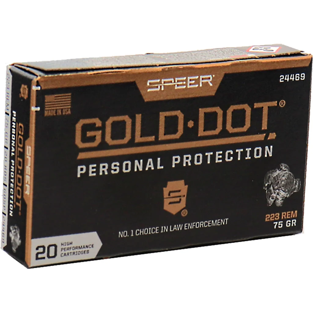 Speer Gold Dot Hollow Point Personal Protection .223 Remington 75 gr JHP ammo