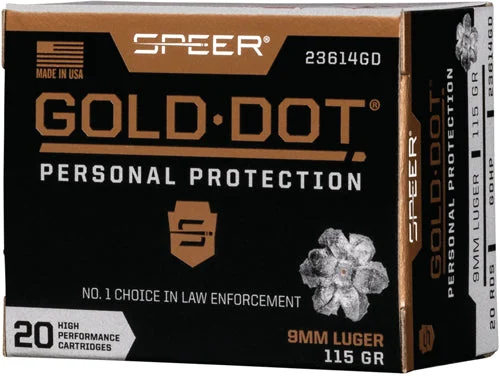 Speer Gold Dot Personal Protection 9mm Luger / Parabellum 115 gr BHP ammo