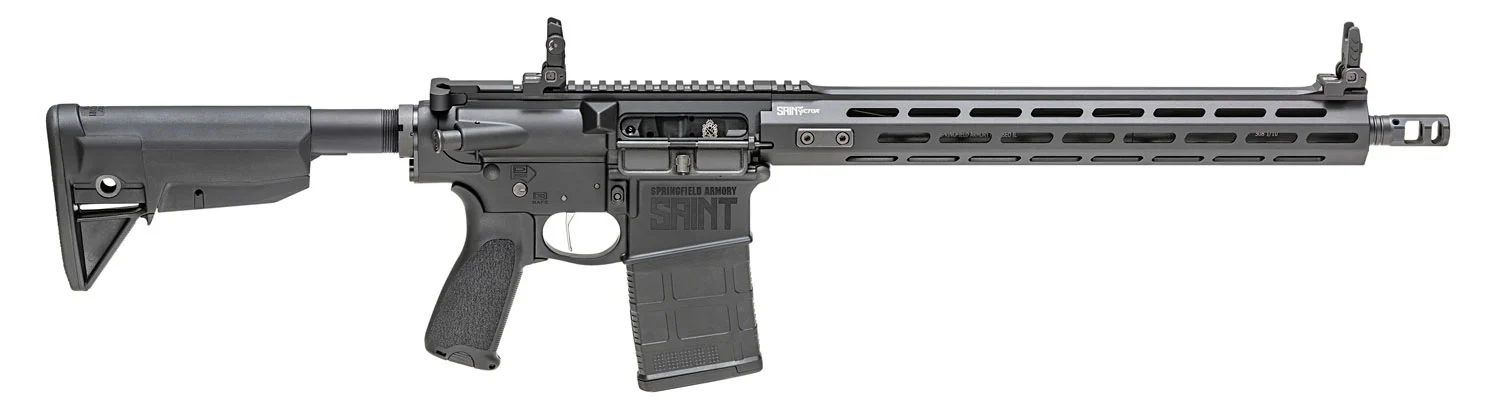 Springfield Armory STV916308B SAINT Victor 308 Win 20+1 16″ Black Melonite Barrel Black Hard Coat Anodized Rec Black Adjustable Bravo Mod 0 SopMod Stock Black Bravo Mod 3 Grip Right Hand