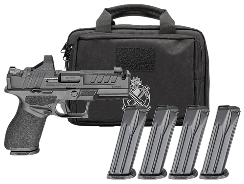 Springfield Echelon 4.0C Optic Gear Pac 9mm, 4" Ported Barrel, U-Dot Rear Sight, Viridian Green Dot Sight, 3x18rd and 1x15rd Mags, Range Bag