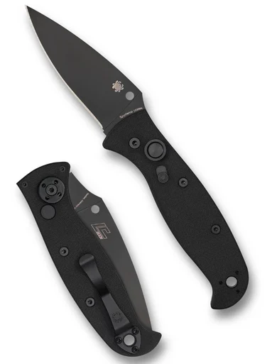 Spyderco Autonomy 2 Automatic Knife Blackout Standard Edge AUSPC165GPB