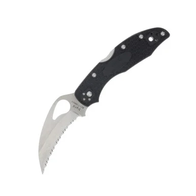 Spyderco Byrd Folding Knife 2.9 Inch Serrated Satin Hawkbill SPBY22SBK