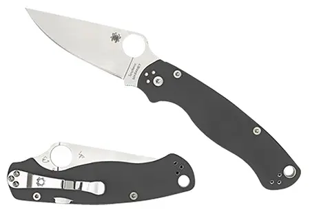 Spyderco C81GPDGY2 Para Military 23.47″ Folding Plain Satin Maxamet Steel Blade/Dark Gray Textured G10 Handle Includes Pocket Clip