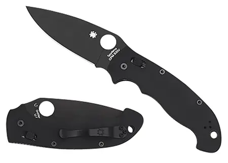 Spyderco C95GPBBK2 Manix 2XL 3.85″ Folding Plain Black DLC CPM S30V SS Blade/Black Textured G10 Handle Includes Pocket Clip