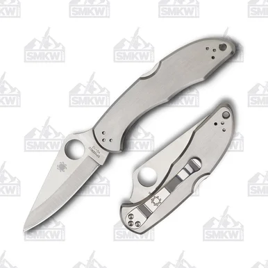 Spyderco Delica 4 Folding Knife Stainless 2.95in Plain Satin Clip Point SPC11P