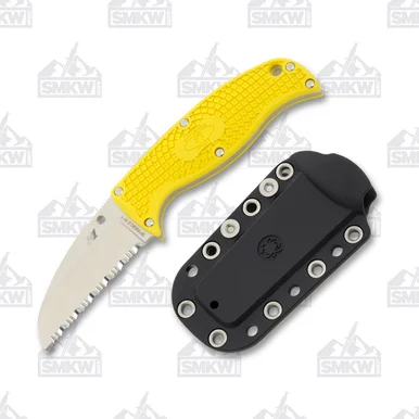 Spyderco Enuff Salt FRN Yellow Fixed Blade 2.75in Serrated Sheepsfoot SPFB31SYL
