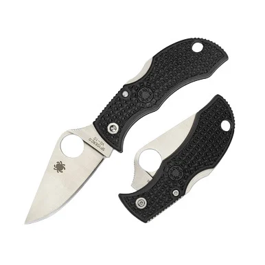 Spyderco Manbug Lightweight Folding Knife 1.9 Inch Plain Satin Leaf SPMBKP