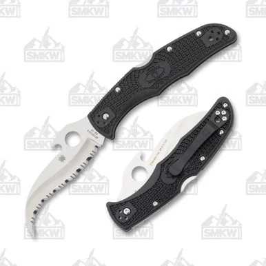 Spyderco Matriarch 2 Emerson 3.57 Inch Serrated Satin Hawkbill SPC12SBK2W
