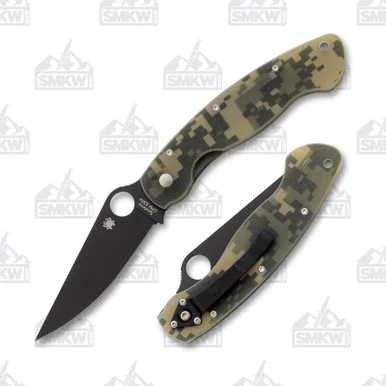 Spyderco Military Folding Knife 4in Plain Edge Digital Camo SPC36PCM