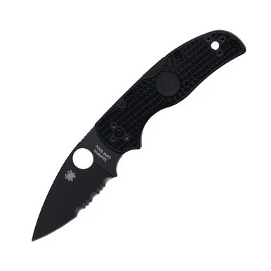 Spyderco Native 5 Folding Knife Black 2.95in Partially Serrated Blade SPC41PSBBK5