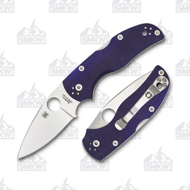 Spyderco Native 5 Folding Knife Blue 2.98 Inch Plain Satin Leaf SPC41GPDBL5