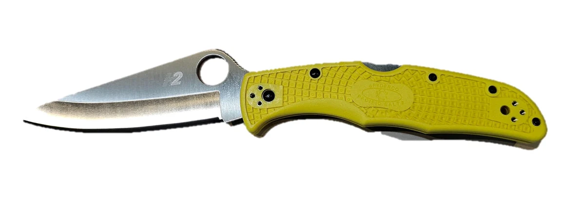 Spyderco Pacific Salt 2 H2 – 9.5cm (3.75″) Silver Blade/ Yellow Handle