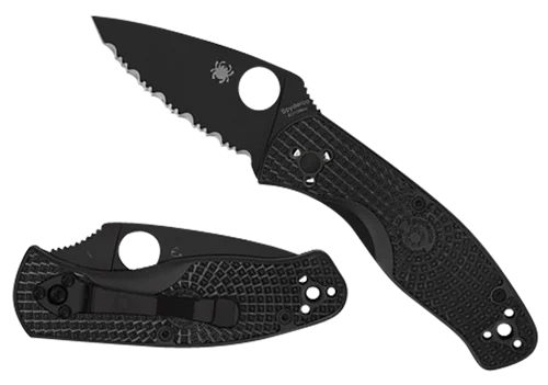 Spyderco Persistence Lightweight 2.75" Folding Plain Black Oxide 8Cr13MoV SS Blade/Black Bi-Directional Texturing FRN Handle Includes Pocket Clip