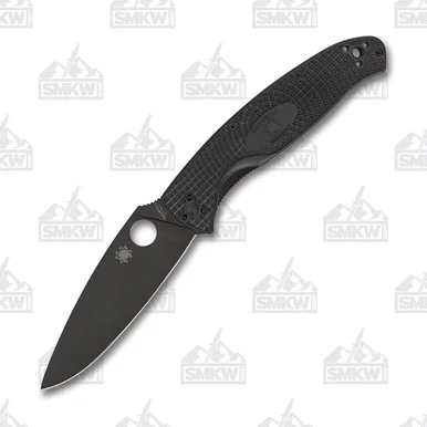 Spyderco Resilience Lightweight 4.25 Inch Plain Black Oxide Drop Point SPC142PBBK