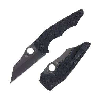 Spyderco Yojumbo Folding Knife G10 3.98in Black DLC Wharncliffe Blade SPC253GPBBK