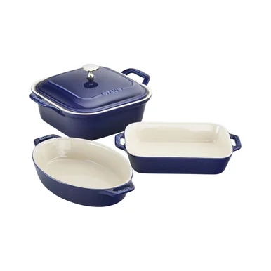 Staub Ceramic Baking Dish Set of 4 Dark Blue 1014875
