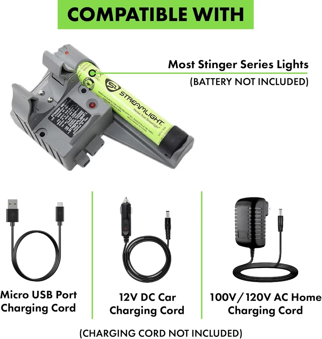 Streamlight PiggyBack Smart Charger for Stinger Series