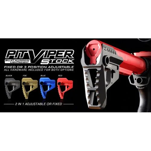 Strike VIPERPITBK Pit Viper Stock AR-Platform Black Aluminum/Steel