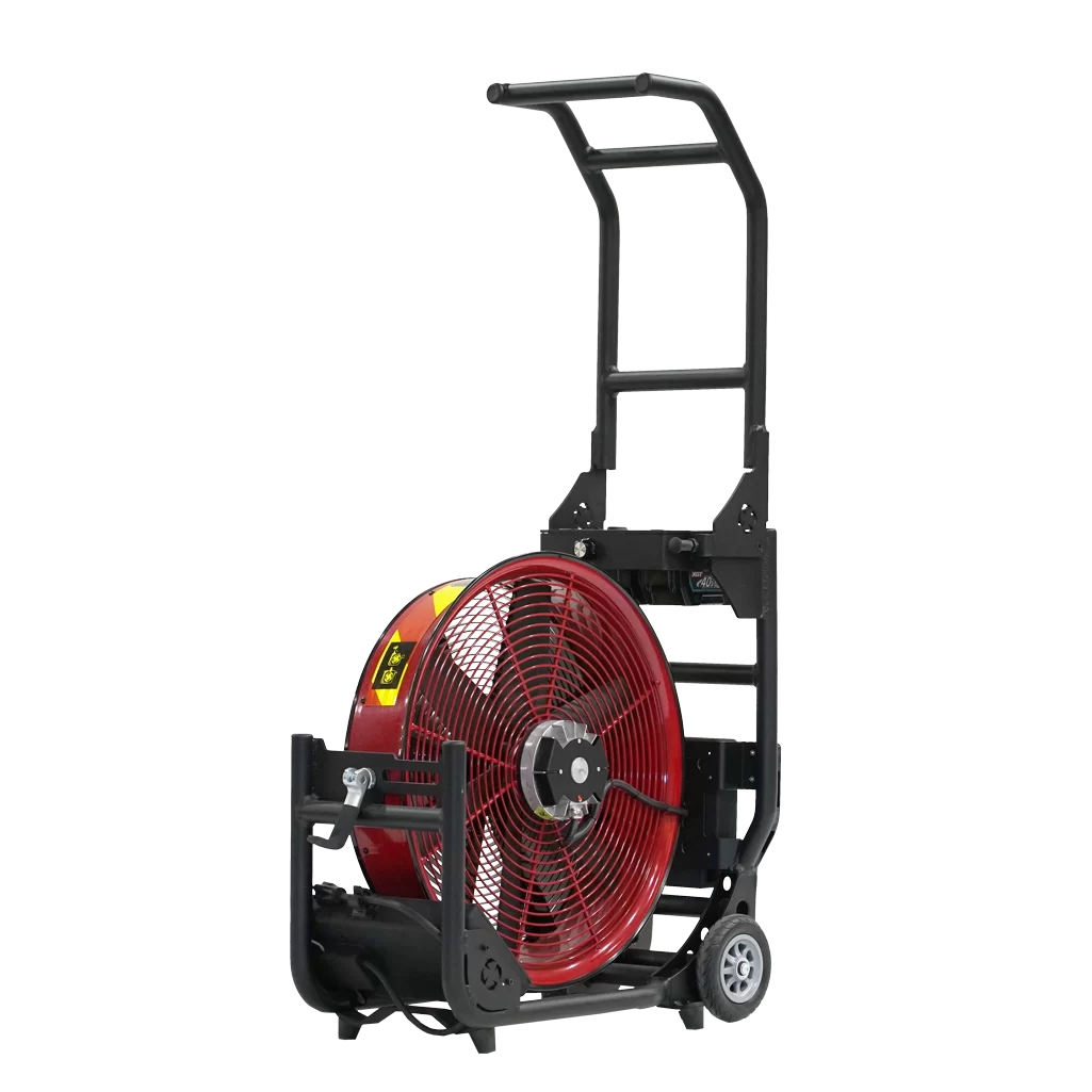 SuperVac 20″ PPV Ventilation Fan with (2) 12AH DeWalt FlexVolt Batteries, (2) DeWalt AC Chargers, Shore Power Option