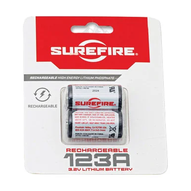 SureFire 123A Lithium Batteries 2 Pack - 10-Year Shelf Life Power