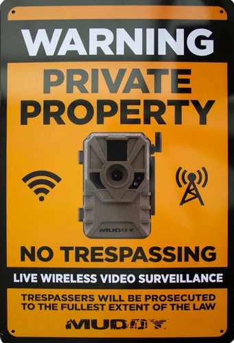 SURVEILLANCE SIGN 8"X12" 1EAMUDDY LIVE WIRELESS VIDEO