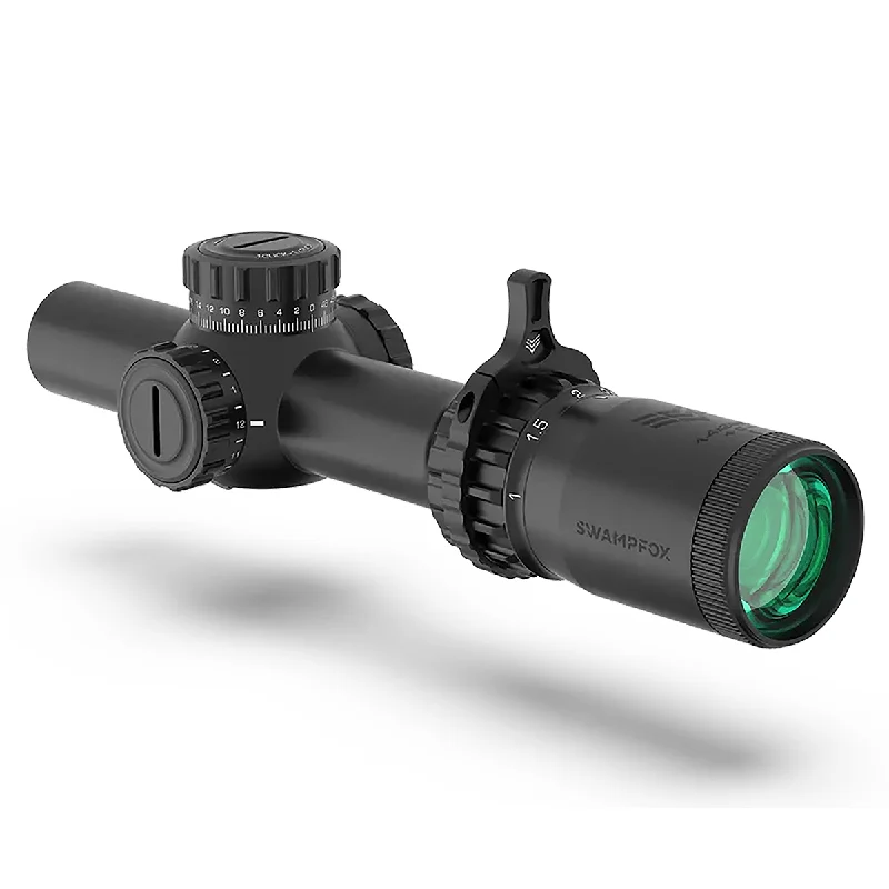 Swampfox Optics THK14241RF Tomahawk II Black 1-4x 24mm 30mm Tube Bright Fiber Optic Red Reticle
