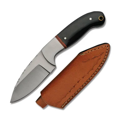 Szco Fileworked Fixed Blade Hunting Knife 3in Plain Satin Drop Point 203407HN