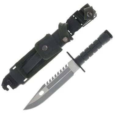 Szco M9 Fixed Blade Bayonet Black Sawback/OD MOLLE Sheath 210997