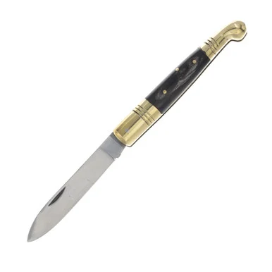 Szco Old Fashioned Folding Knife Black Horn 202884BK