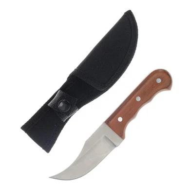 SZCO Supplies 6.25in Brown Short Skinner Knife Fixed Satin Plain Edge Blade 211129