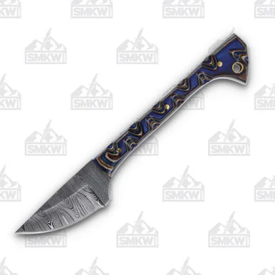 SZCO Supplies Blue Caping Knife Full Tang 2.5in Damascus Blade DM1320BL
